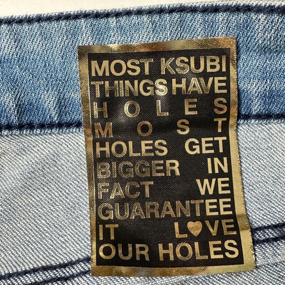 Ksubi The Goldie Dusted Copy Denim Jeans Mid Rise Slim Straight Leg Women 28 NWT - Picture 10 of 11